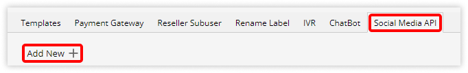 Social Media API Reseller Tab